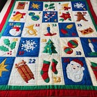 Vintage Handmade Christmas Advent Quilt     Appliqu   Wall Hanging     50    X 60   