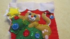 Christmas Stocking Felt Hand Stitched Design Works Decorating Kittens Finished