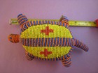 Native American Beaded Leather Fetish  Turtle Amulet Vintage