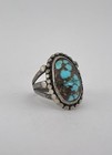 Old Pawn 1940 s Navajo Sterling Silver High Grade Turquoise Women s Ring