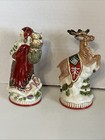 Fitz And Floyd 2008 St Nick Santa Claus Reindeer Salt And Pepper Shakers