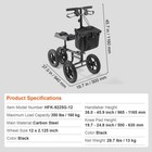Folding Knee Scooter Carbon Steel 12  All-terrain Wheel Dual Brakes 350lb
