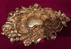 Antique Bronze Ormolu Shell Pediment Furniture Mount Decoration