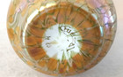 Antique Quezal Iridescent Gold Art Glass Bowl vase 4  - Signed numbered