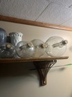 4 Set Antique White House Vinegar Glass Jug  Apple Shaped