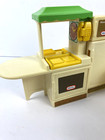 Little Tikes Vtg Dollhouse Furniture Kitchen Table chairs fridge island  Usa