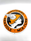 National Benzole Mixture - Vintage Porcelain Sign Motor Oil Service Station     