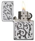 Zippo 28530  Floral Filigree Design  High Polish Chrome Finish Lighter  New