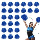 24pcs Metallic Pom Poms Cheerleading With Baton Handle Cheer Pom Poms For Kids 
