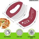 Urbanstrive Stainless Steel Pizza Cutter With Cover Super Sharp For Kitchen Red