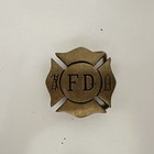 Vintage Solid Brass Fire Department Fire Fighter Fireman Belt Buckle
