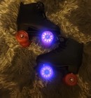 Vintage Roller Skates Black Eu 38 Light-up Wheels   Extra Pink Light-up Wheels