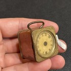 Antique Vtg Figural Sewing Tape Measure Square Alarm Mantle Clock Needs Repair