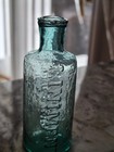 Near Mint Whittled O p  Nerve   Bone Liniment Ohio Green Medicine Bottle Crisp