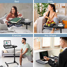 Angle Height Adjustable Rolling Laptop Desk  Notebook Table Stand W  Casters
