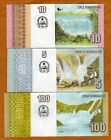 Set Angola  5-10-100 Kwanzas  2012  P-151a-151b-153b Unc Waterfalls 