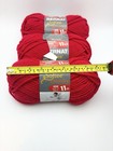 Lot Of 3 Bernat Softee Chunky  berry Red  Acrylic Super Bulky 108yds Scarf