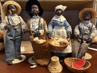 Vintage Porcelain Doll Set Signed Q s  Quincy Scarborough 4 Figures  accessories