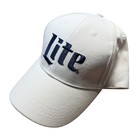 Miller Lite Beer Hat Mens White Cotton Embroidered Logo Adjustable Dad Cap