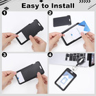 2 Pack Retractable Badge Holder Set With Vertical Id Card Holder  Black