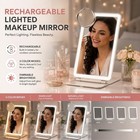 2026 Rechargeable Makeup Mirror W lights Portable Travel Lighted Vanity Desk