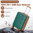 Luggage Set 22 26 30 Inch Expandable Suitcase Spinner Tsa Lock Green 3 Pcs