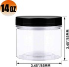 14oz  420ml 12 Pack  Empty Clear Wide Mouth Plastic Jars With Smooth Lids And