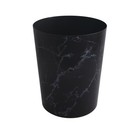 5 Gallon Round Trash Can Wastebasket Home Office Indoor Black Marble Lightweight
