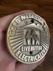 Vintage Heavy Medallion Home Live Better Electrically Brass Medal Plaque 3    Nos
