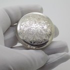 Vintage Italian Handmade Genuine Silver Ornated Flower Design Pill Snuff Box