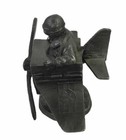 1995 Michael Ricker Pewter Figure Box Airplane With Pilot  219 5  W 4 25  Tall