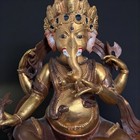 Ganesha     Elephant-headed God  Partially Gilded Bronze Statue  Nepal  Approx  50