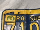 1960 Pennsylvania Suburban License Plate 719-q84 Pa 1964 Validation Sticker