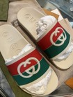 Gucci Women   s Gg Interlock Rubber Slide Size Us 7  Eu 38  New W  Box 