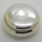 Vintage Italian Handmade Genuine Silver Pill Snuff Trinket Round Chiseled Box