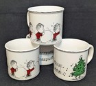 Pottery Barn Peanuts Holiday Decal Stoneware Mugs Set Of 4 Christmas Holiday