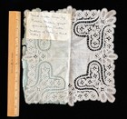 Antique Lace Handkerchief Bridal Wedding Handmade Needle Lace Bobbin