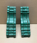 Pair Antique Wood Corbel Roof Brackets Shabby Green Chic Old Vintage 1122-26b