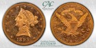 1893 Gold  10 Liberty Cacg Ms 64 Pl Proof Like - Only 3 Cac 64 Pl  10 In Series