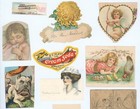 Victorian Scrap Die Cut Advertising Art Clipped Lot Postcard Trade Card Calling