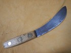 Hand Forged Skinner Butcher Knife Wood Handle 6  Curved Blade Vintage Usa