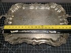 Vintage Large English Silver Mfg Corp Silver Plate Etched Tray Plater Handles