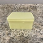 Mckee Refrigerator Dish W lid C1930 Seville Yellow Custard Ivory Uranium Glass