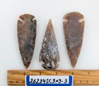 3 Piece Collection 3  Spearheads - Arrowheads - Hand Knapped Agate jasper