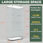 Glass Display Cabinet With Lights 2 Doors 4 Tier Curio Cabinet Storage Bookshelf