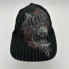Mma Elite Hat Black Studded Skull Graphic Cap Osfm Tek Flex Embroidered