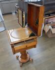 Antique Oak Empire Flip Top Sewing Table Spool Cabinet Chest Stand Victorian