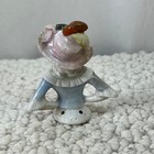 Vintage German Porcelain Half Doll Pin Cushion Lady With Hat Flaws Read