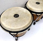 Latin Percussion Wooden Bongos Metal Rims Tunable 6    7  Rawhide Heads Lpm2049