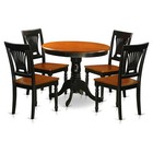 Antique 5-piece Dining Table Set Chairs Solid Hardwood Pedestal Black   Cherry